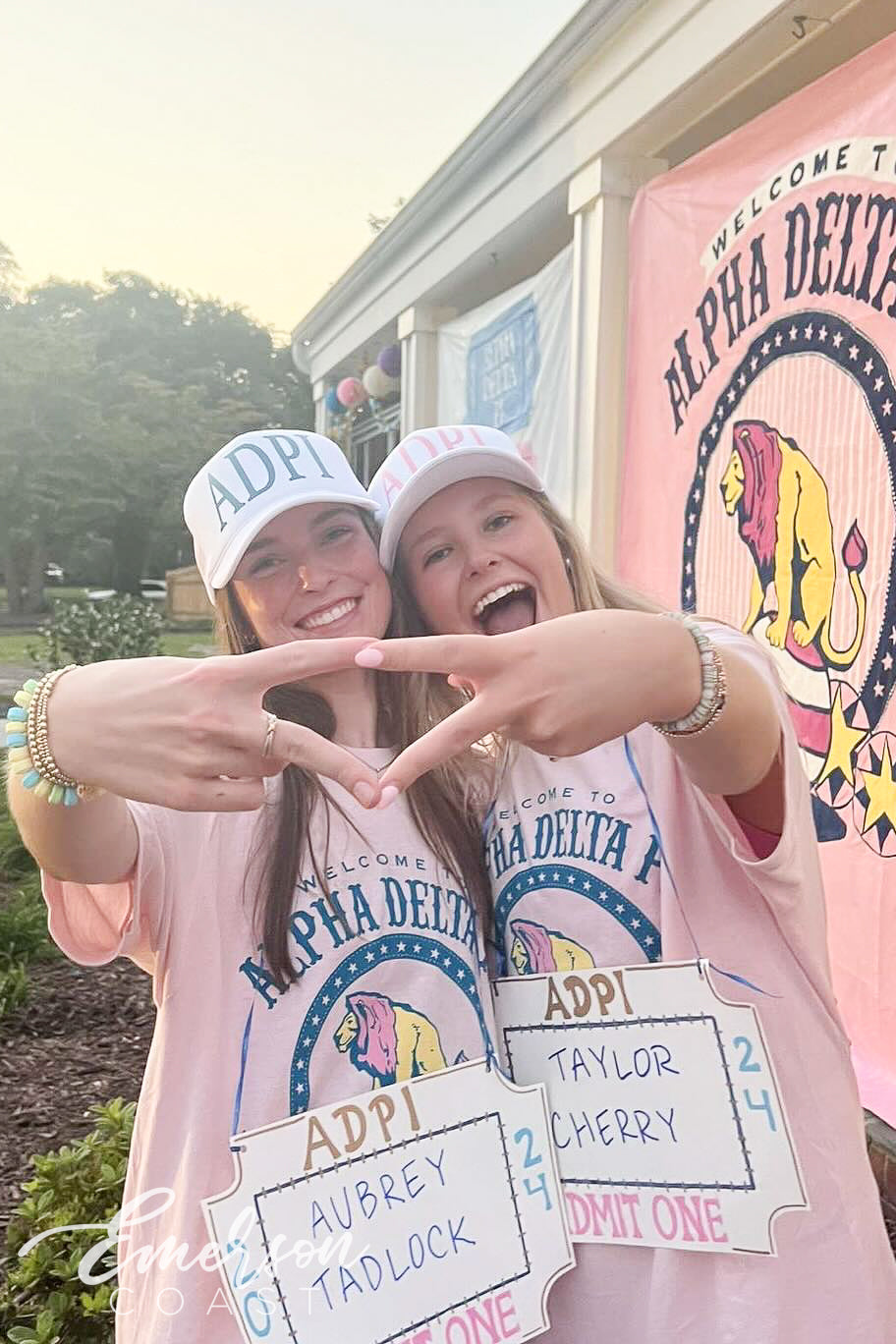 Alpha Delta Pi East Carolina University Admit One Ticket Bid Day Tee