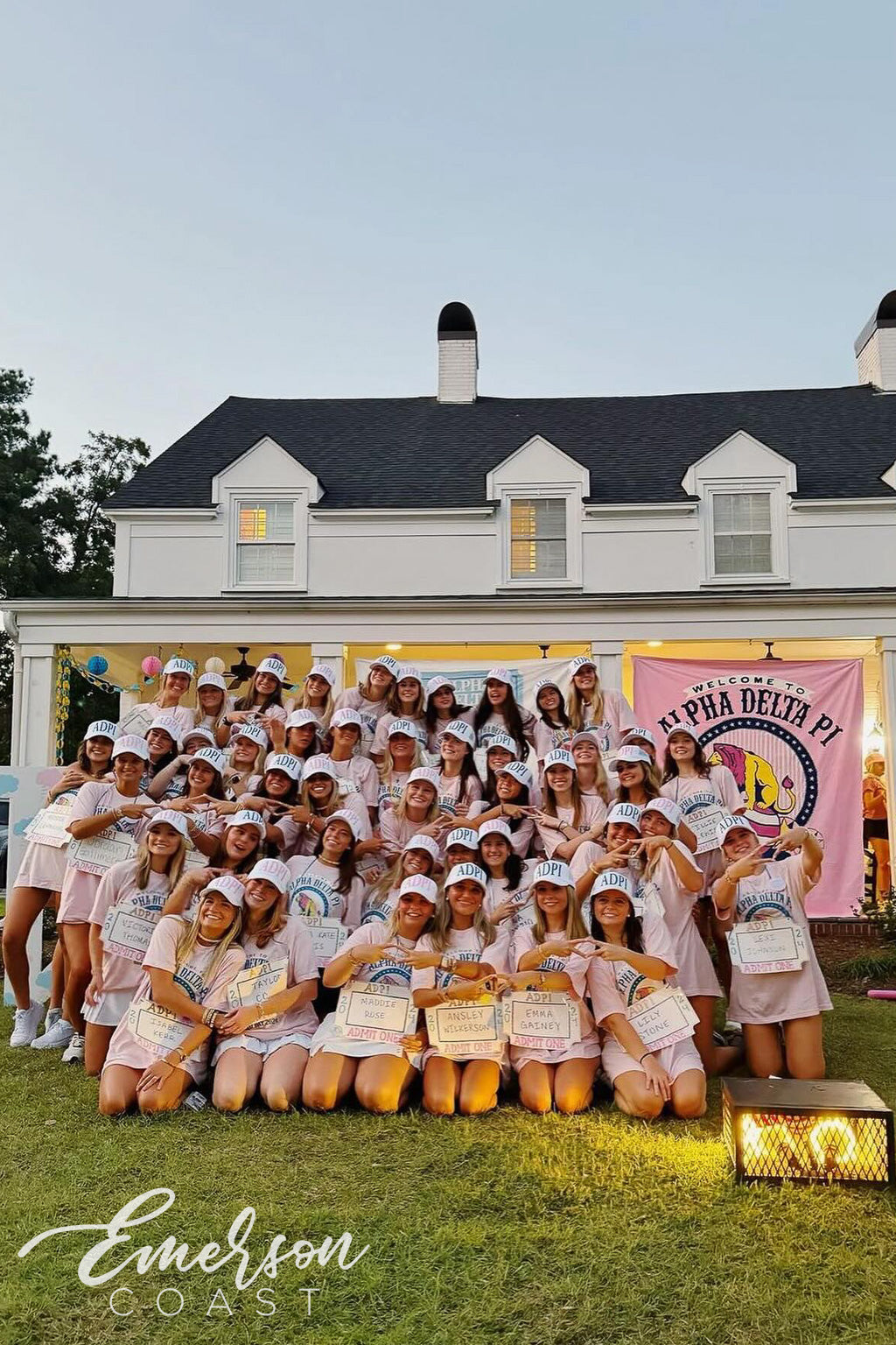 Alpha Delta Pi East Carolina University Admit One Ticket Bid Day Tee