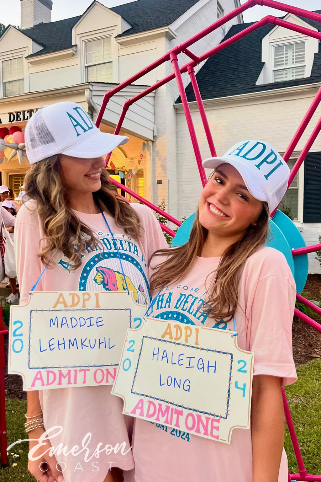 Alpha Delta Pi East Carolina University Admit One Ticket Bid Day Tee