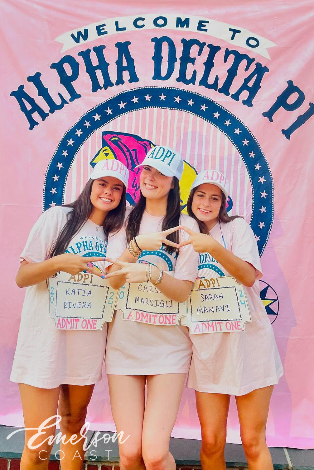 Alpha Delta Pi East Carolina University Admit One Ticket Bid Day Tee