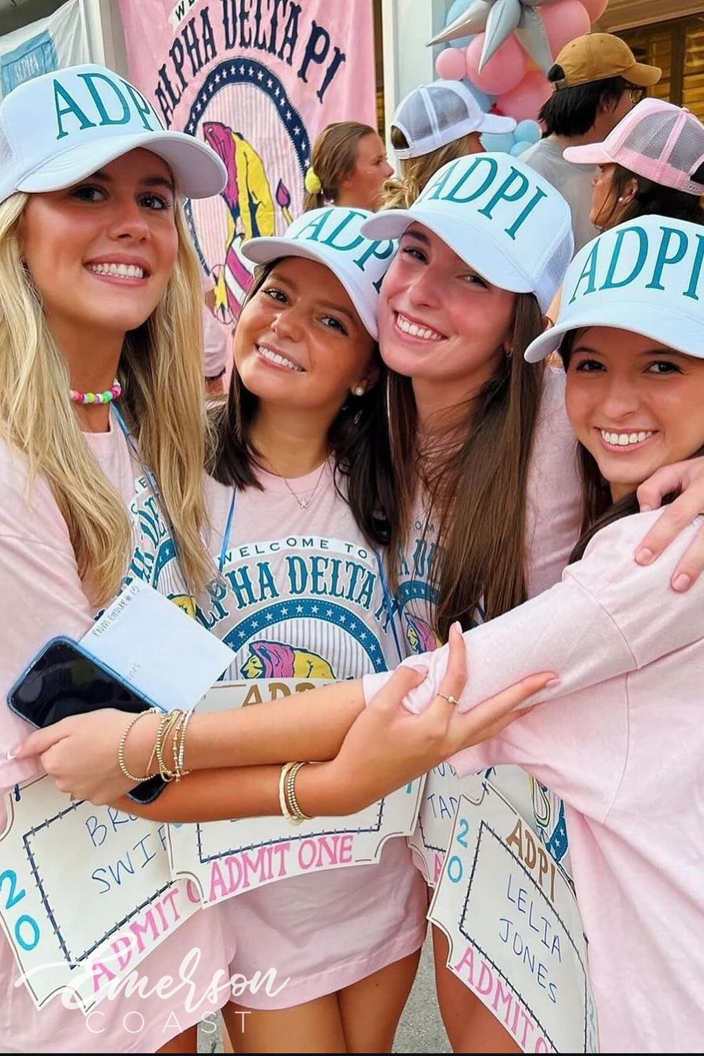 Alpha Delta Pi East Carolina University Admit One Ticket Bid Day Tee