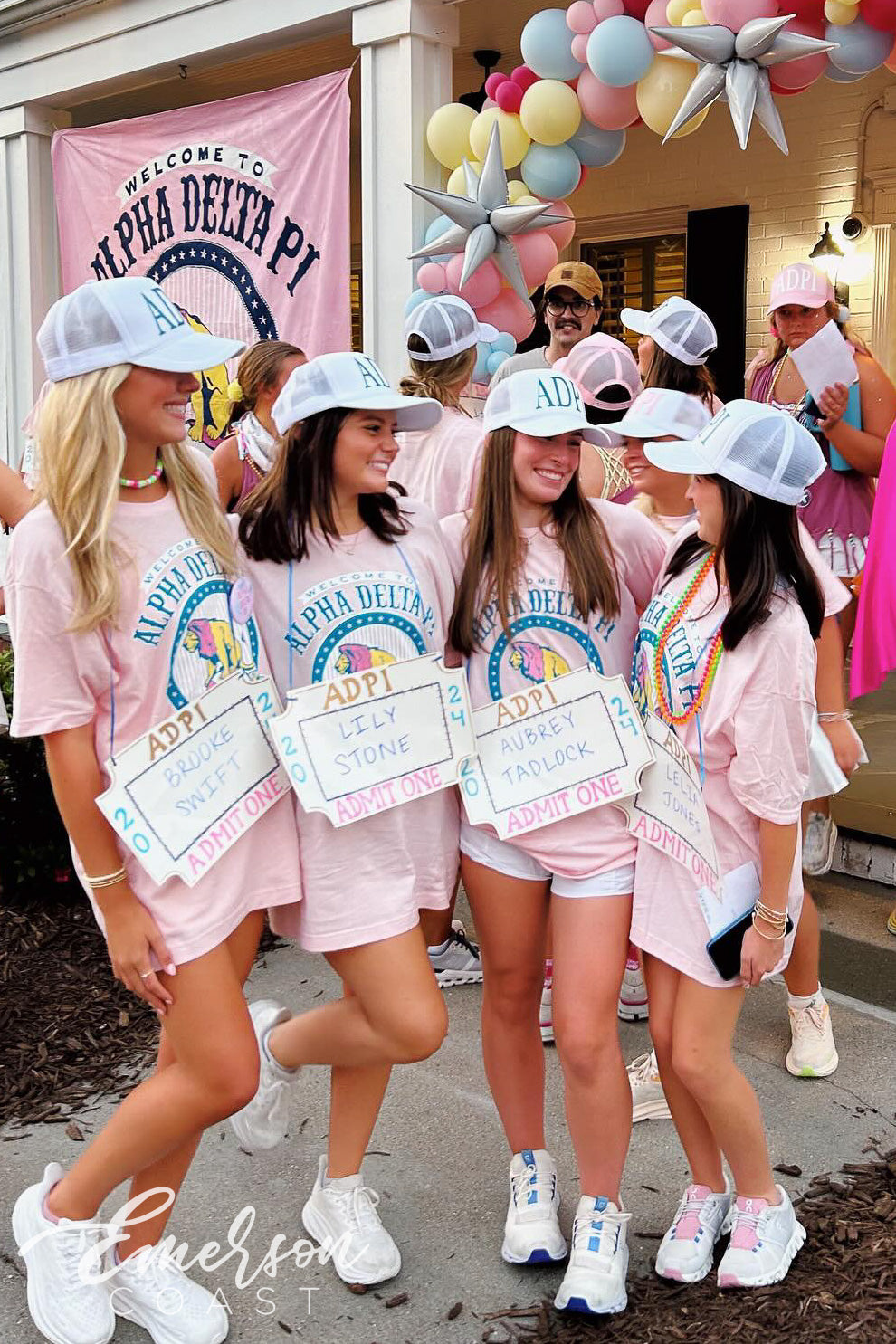 Alpha Delta Pi East Carolina University Admit One Ticket Bid Day Tee