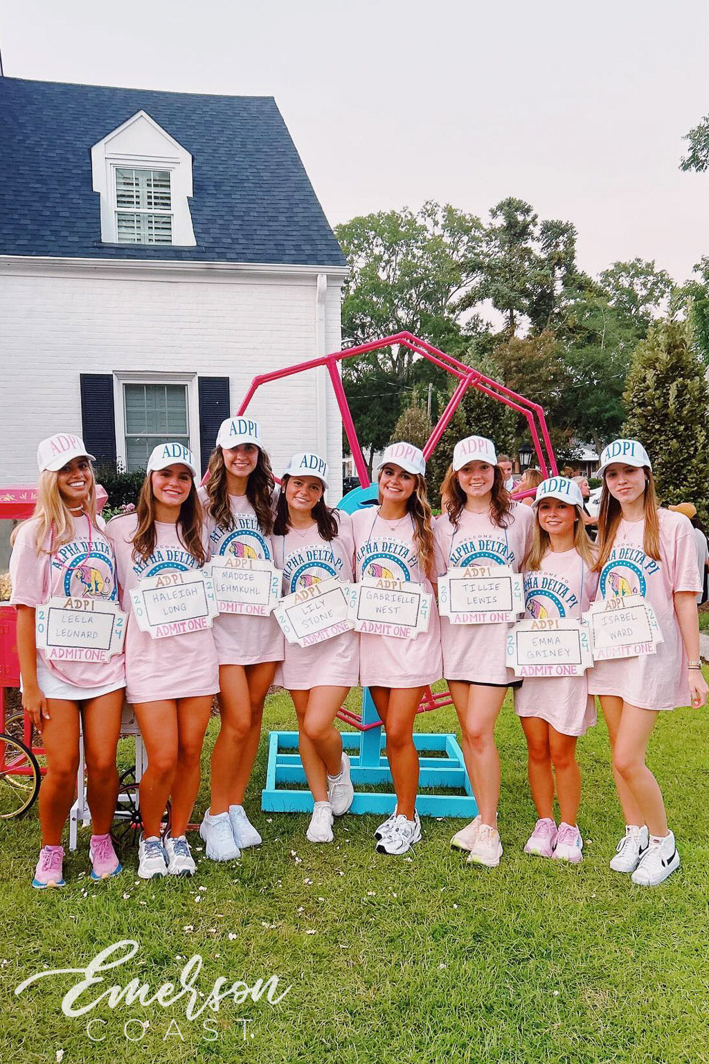 Alpha Delta Pi East Carolina University Admit One Ticket Bid Day Tee