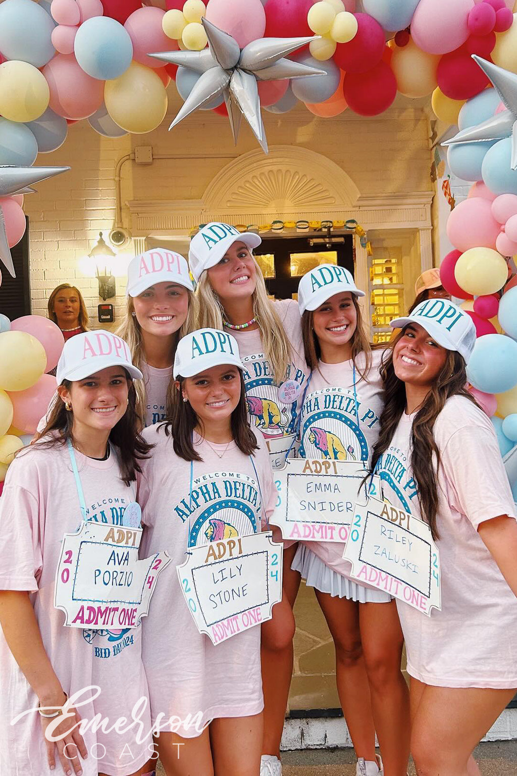 Alpha Delta Pi East Carolina University Admit One Ticket Bid Day Tee