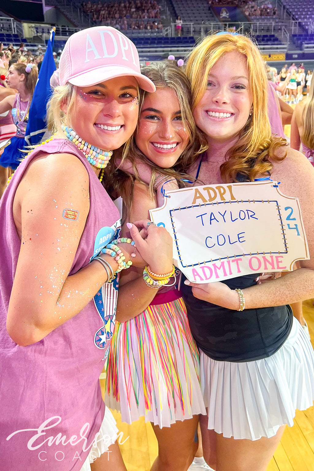 Alpha Delta Pi East Carolina University Admit One Ticket Bid Day Tee