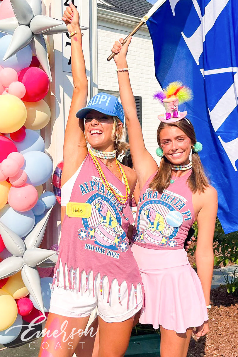 Alpha Delta Pi East Carolina University Admit One Ticket Bid Day Tee