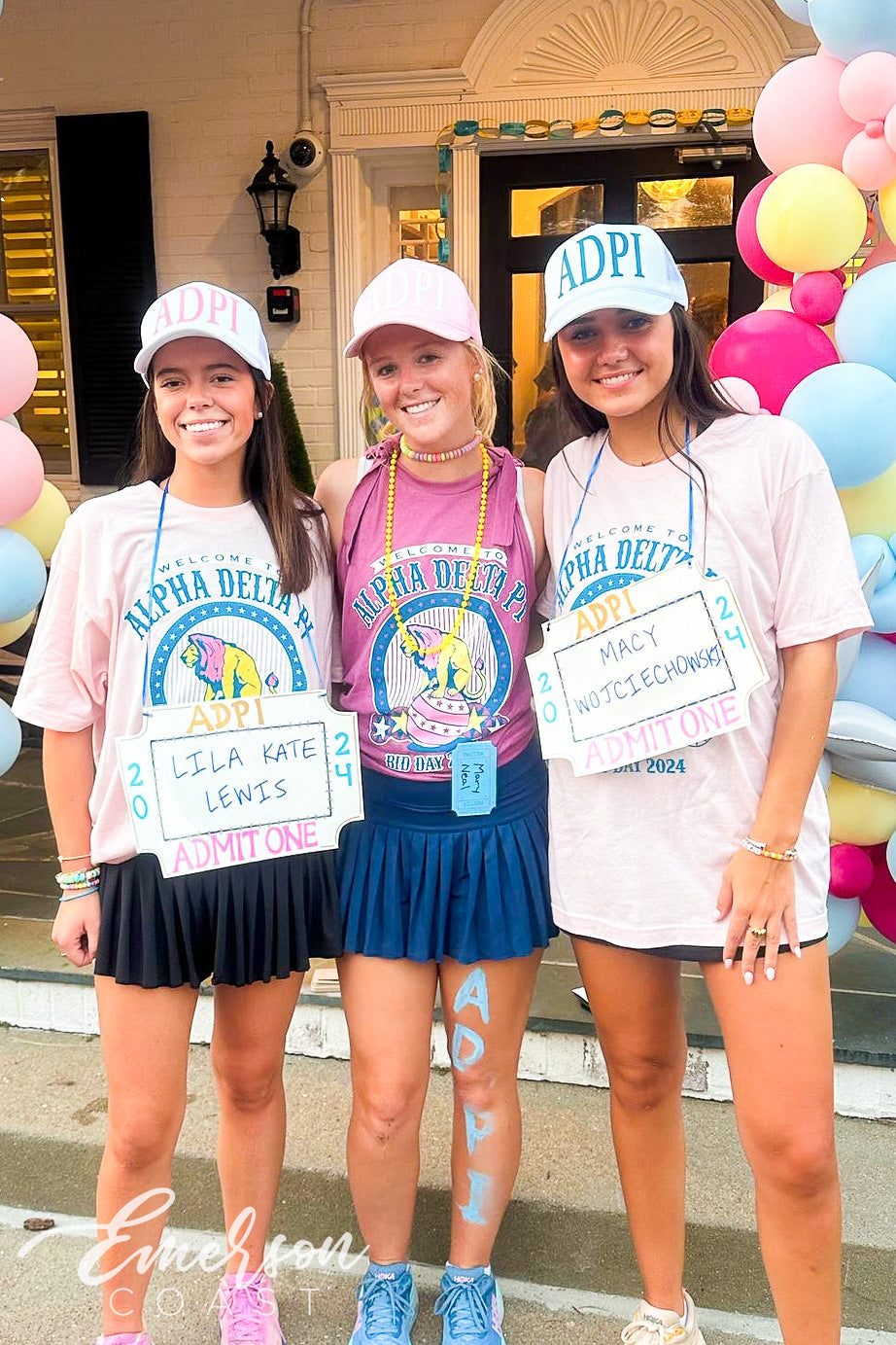 Alpha Delta Pi East Carolina University Admit One Ticket Bid Day Tee