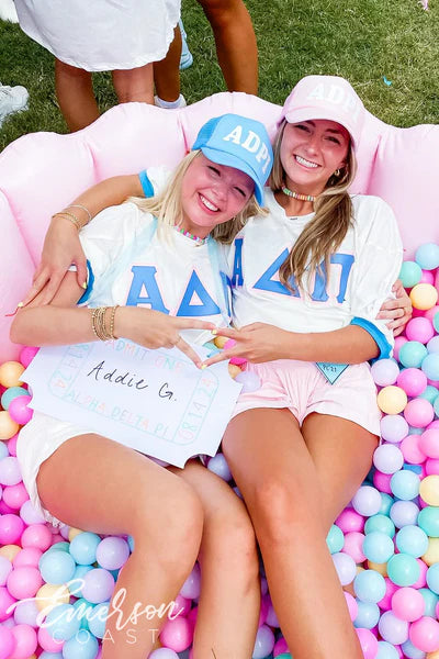 Alpha Delta Pi Recruitment and Bid Day Greek Letter Jersey