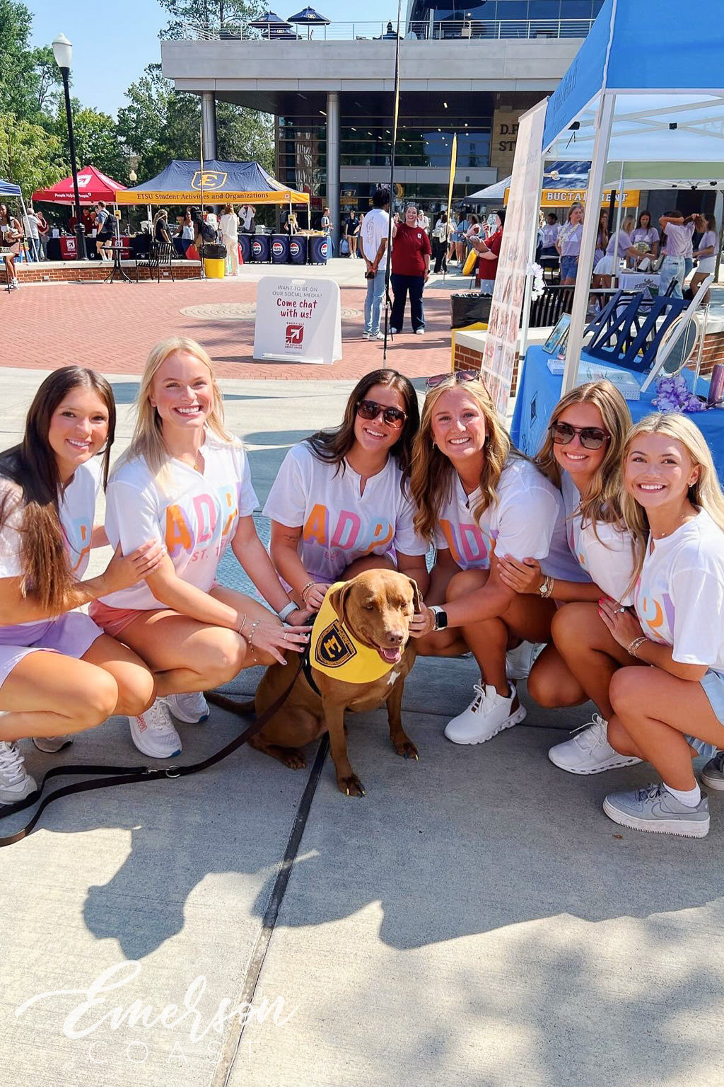Alpha Delta Pi East Tennessee State University Recruitment Colorful Notch Tee