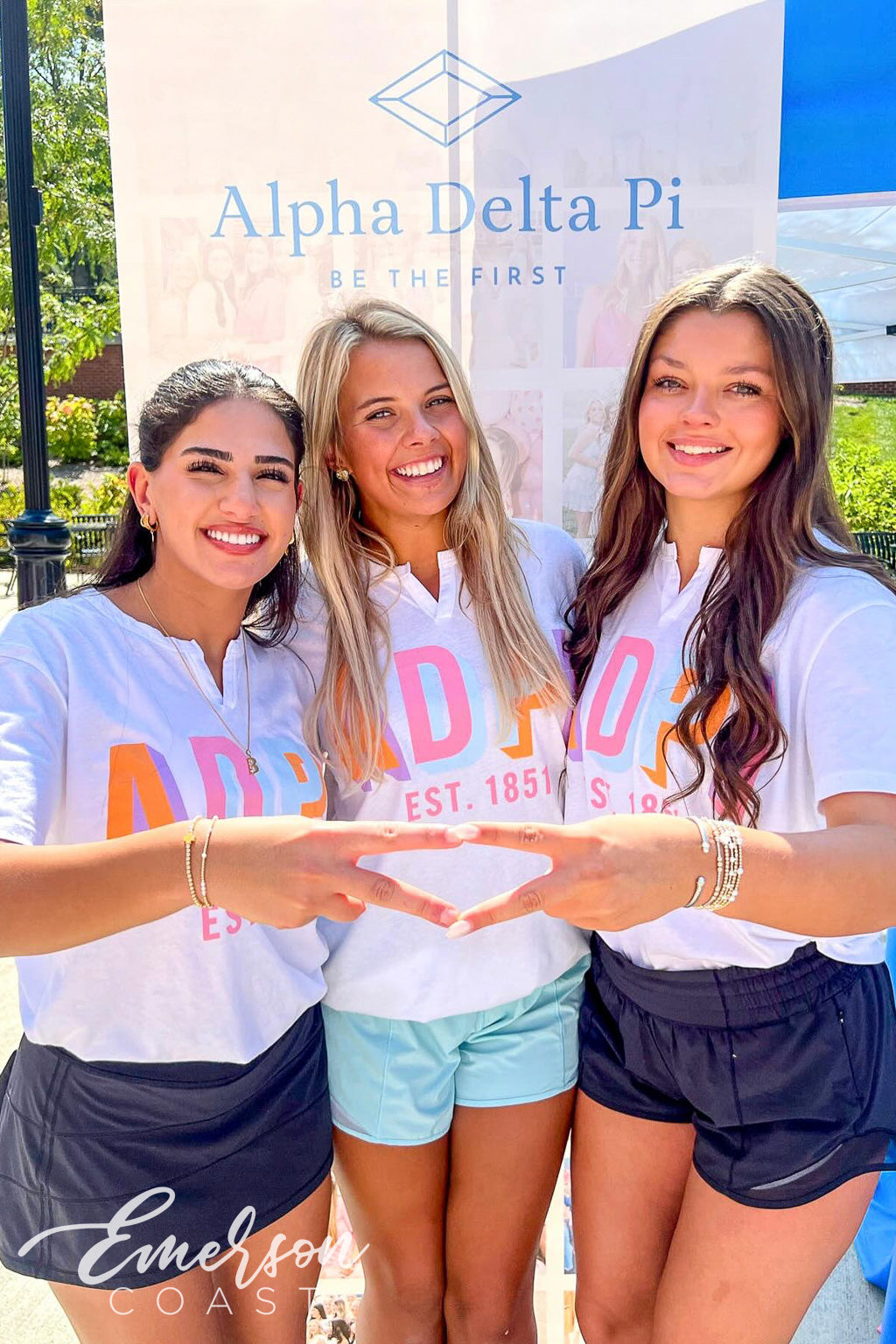 Alpha Delta Pi East Tennessee State University Recruitment Colorful Notch Tee
