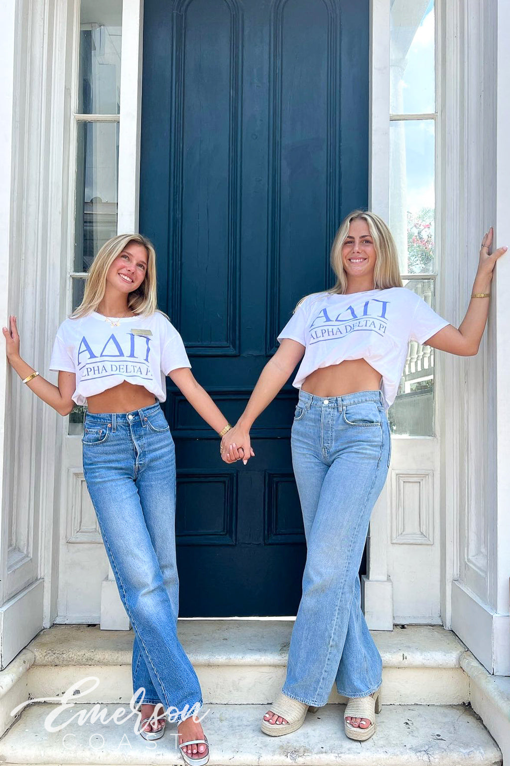 Alpha Delta Pi College of Charleston White Boxy Recruitment Tee