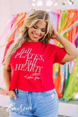 Alpha Gamma Delta Full Plates Full Hearts XOXO Tee