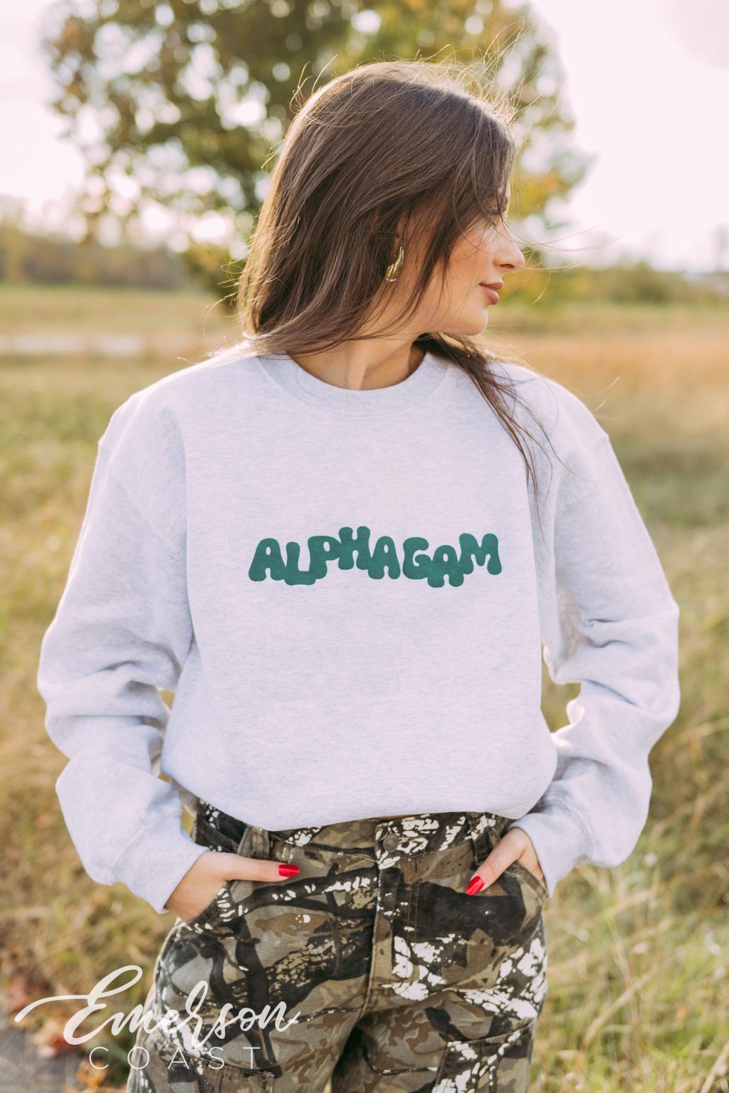 Alpha Gam Funky Letters Sweatshirt