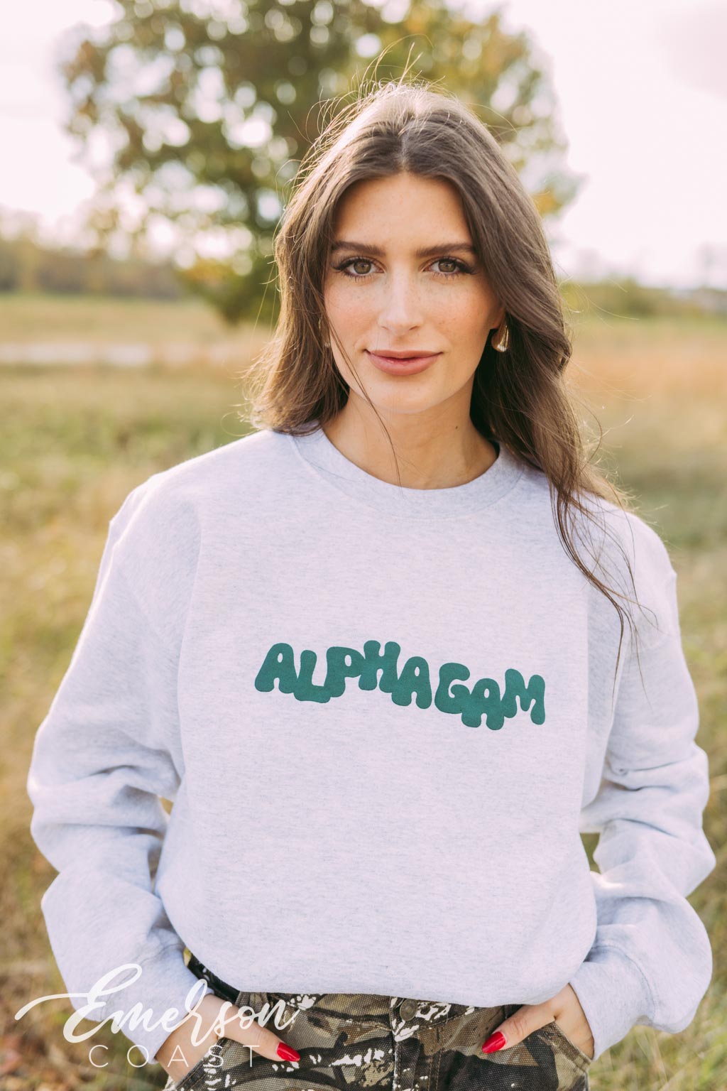 Alpha Gam Funky Letters Sweatshirt