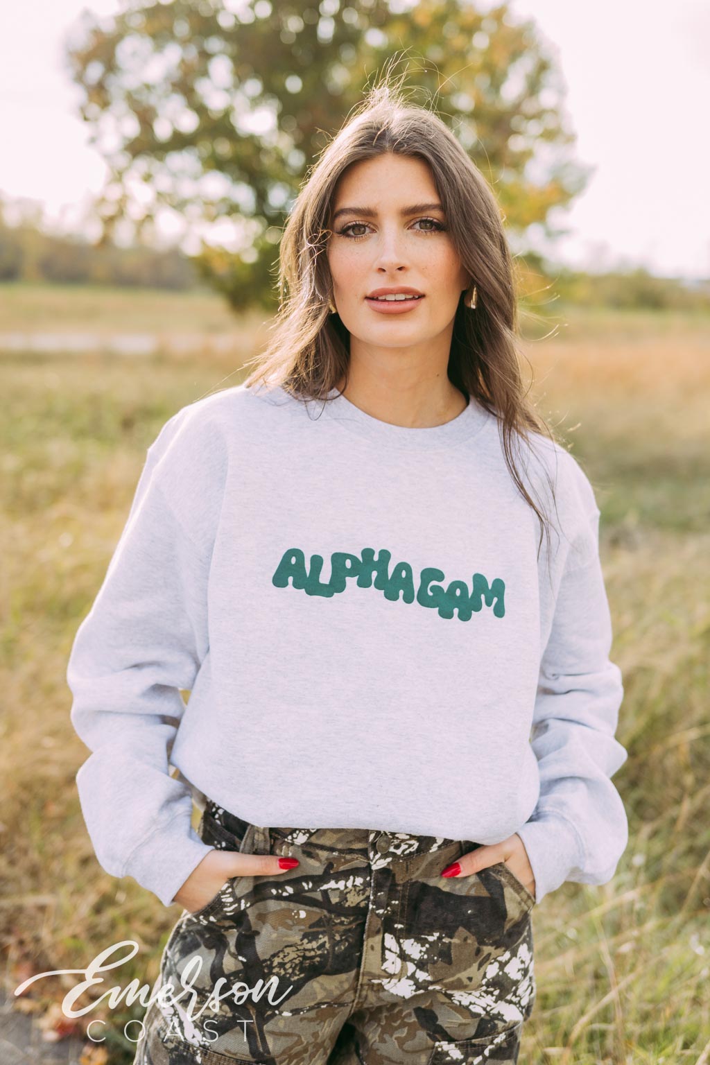 Alpha Gam Funky Letters Sweatshirt