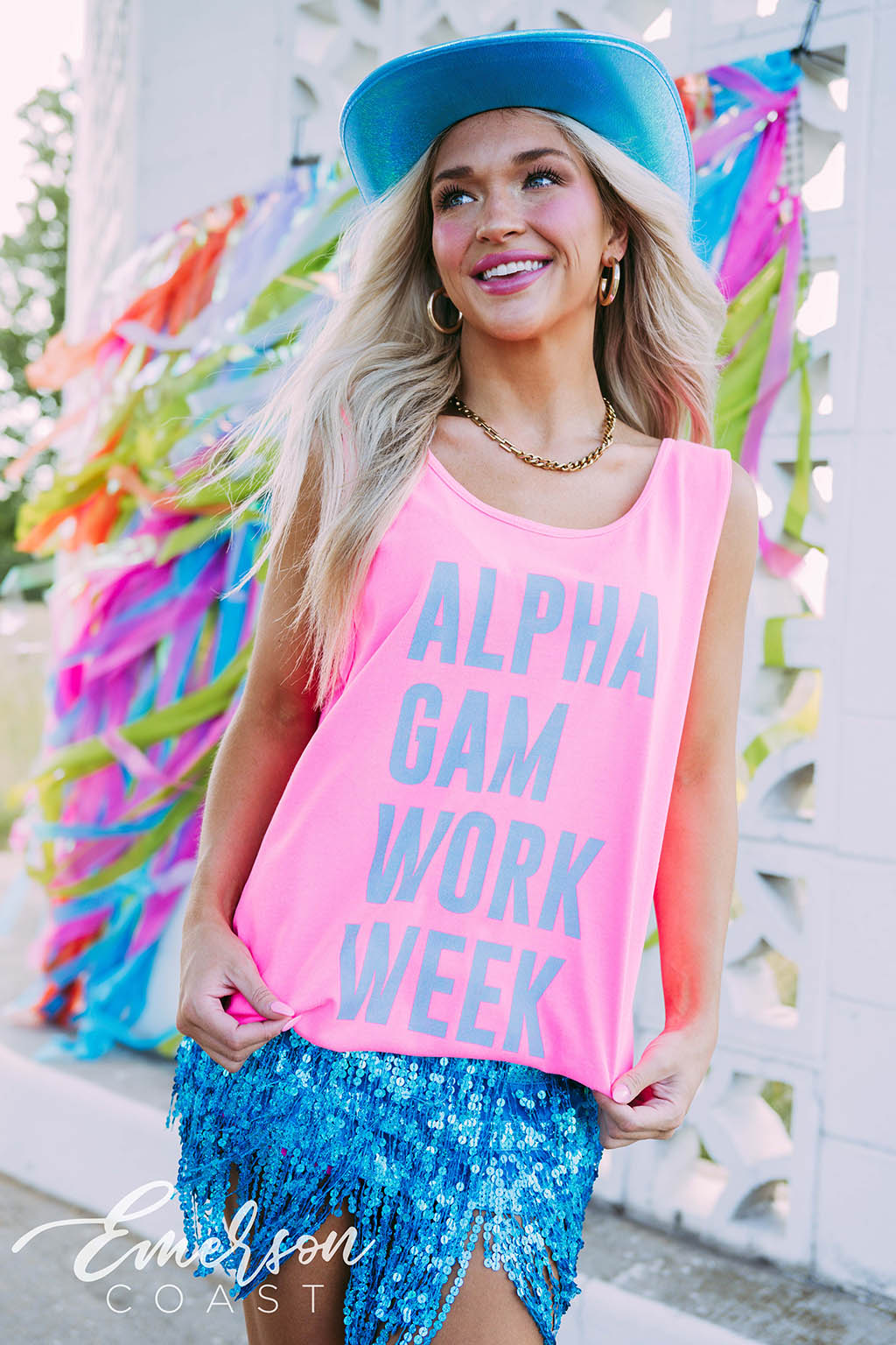 Alpha Gam Glow Work Week Tank - Emerson Coast