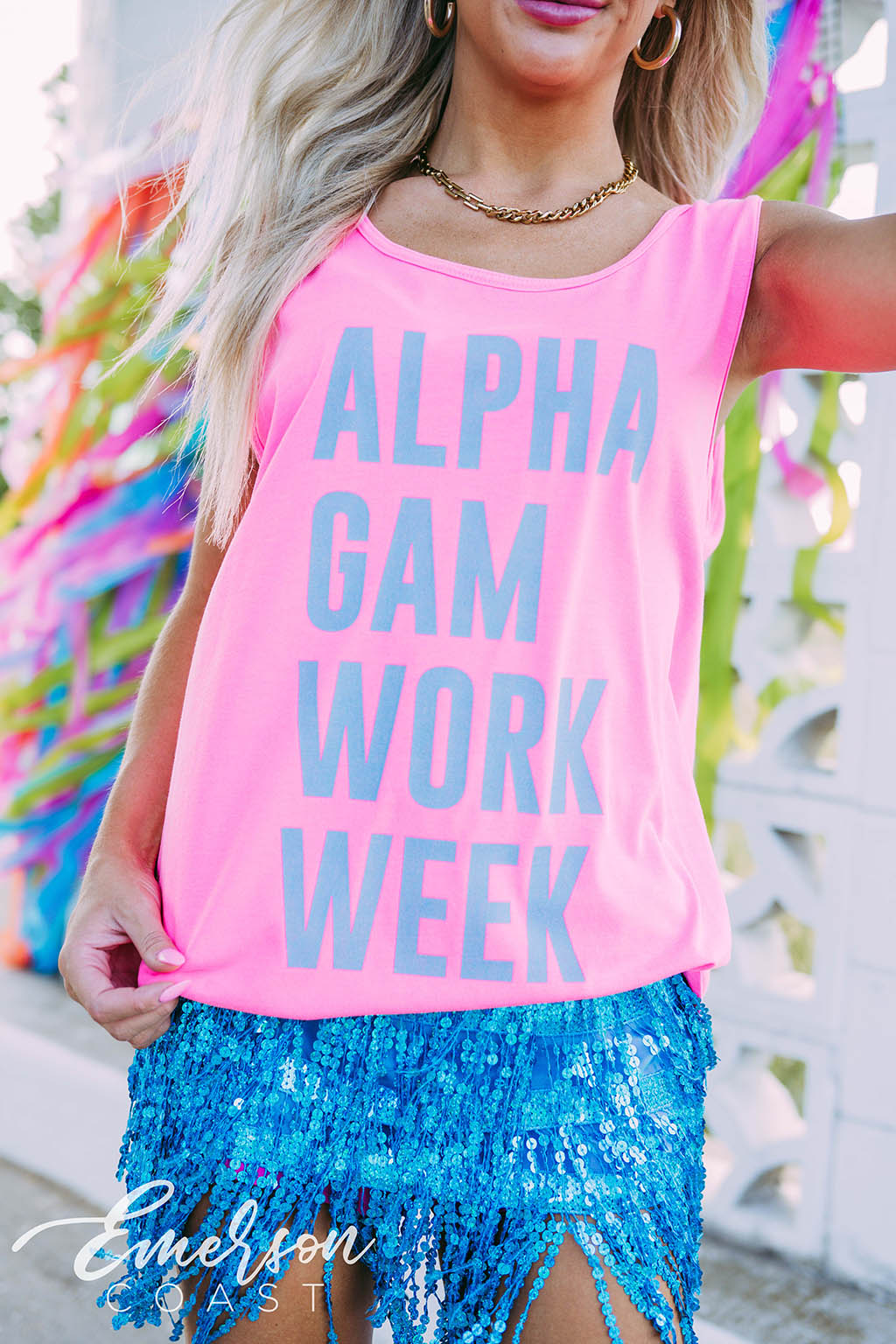 Alpha Gam Glow Work Week Tank - Emerson Coast