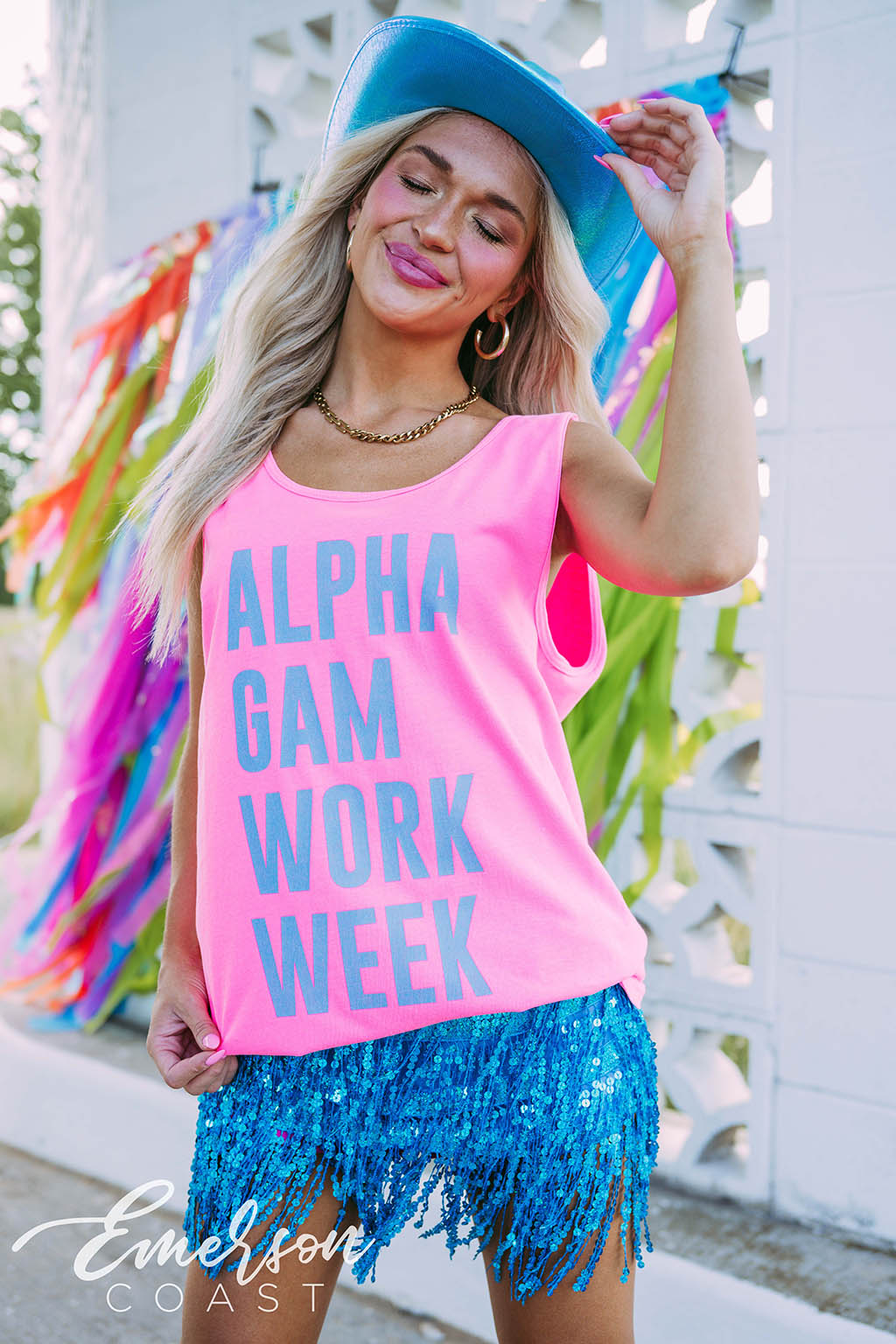 Alpha Gam Glow Work Week Tank - Emerson Coast