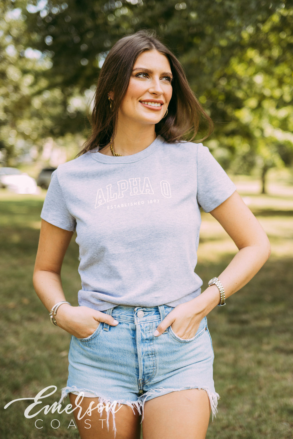 Alpha O Gray Baby Tee