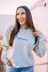 Alpha O Guest Check Crewneck