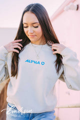 Alpha O Guest Check Crewneck