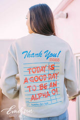 Alpha O Guest Check Crewneck