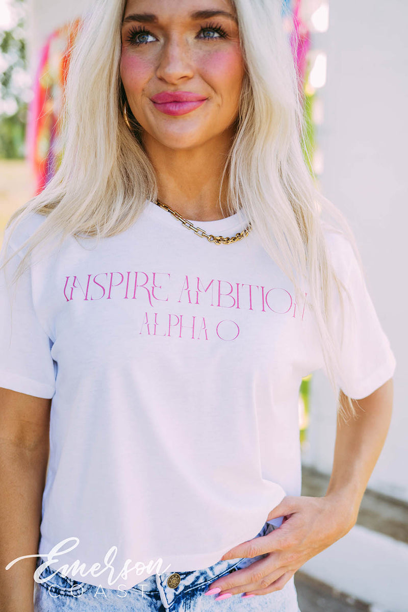 Alpha O Inspire Ambition Tshirt – Emerson Coast