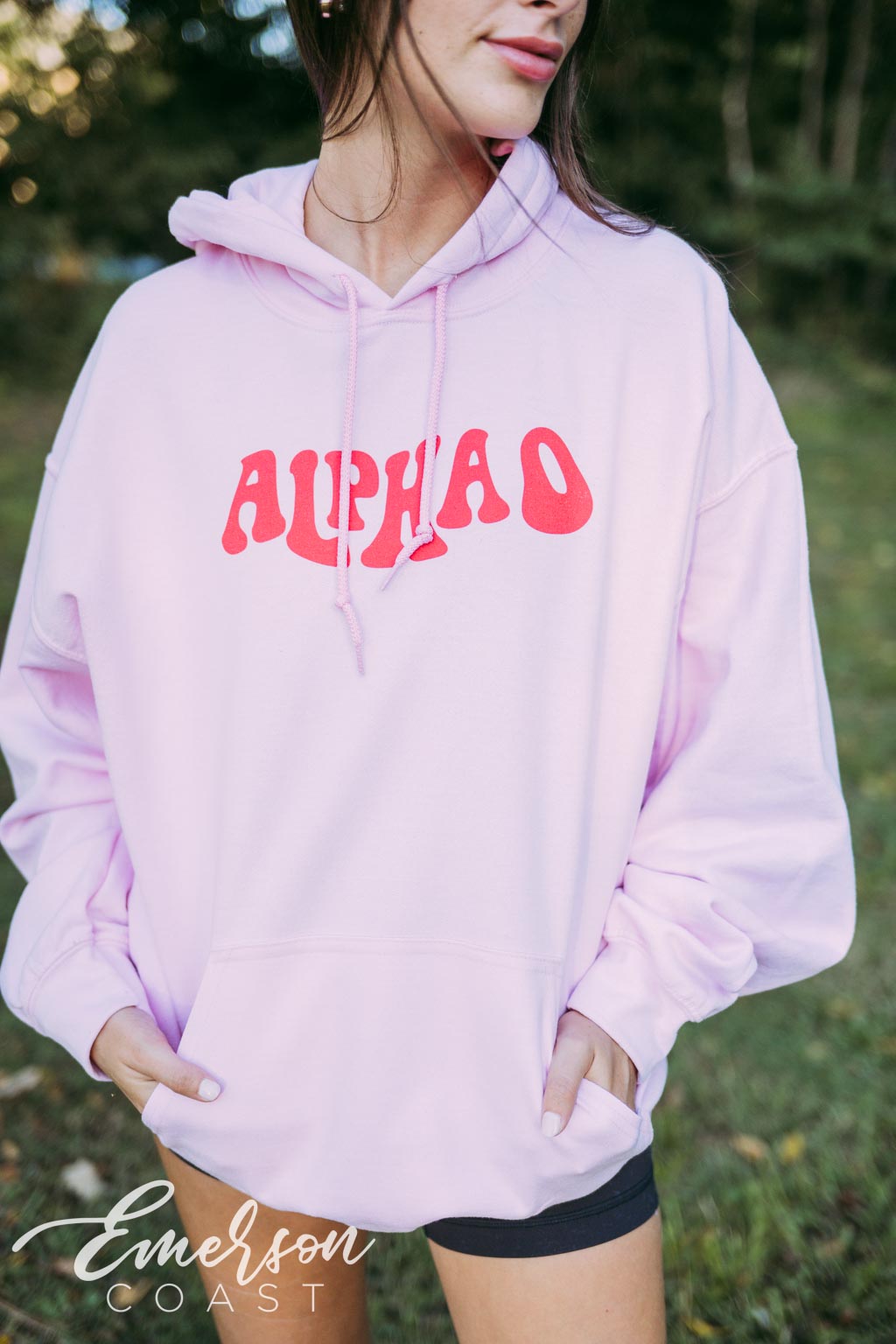 Alpha O Wavy Heart Hoodie