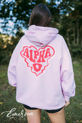 Alpha O Wavy Heart Hoodie