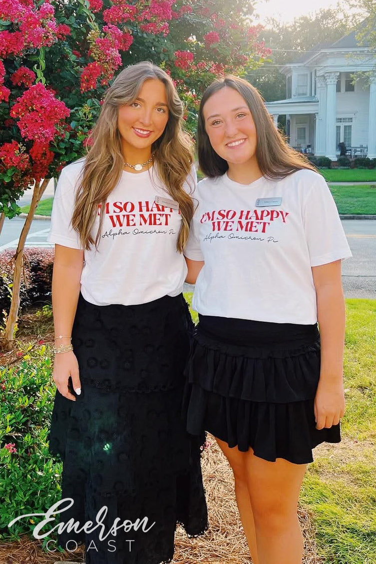 Alpha Omicron Pi Georgia College & State University Im So Happy We Met Tee