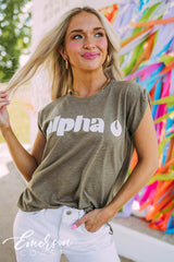 Alpha O Rolled Cuff Tee