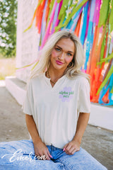 Alpha Phi Flower Notch Tee