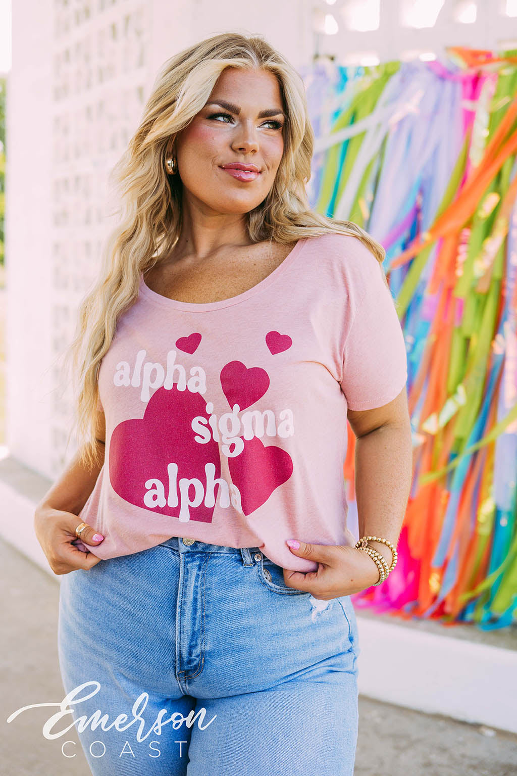 Alpha Sigma Alpha Hearts Tee