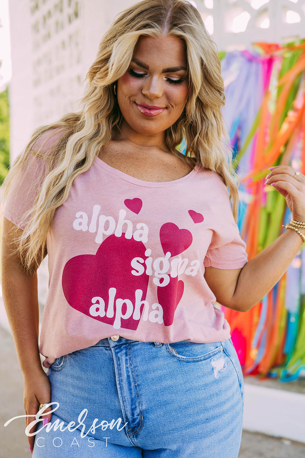 Alpha Sigma Alpha Hearts Tee