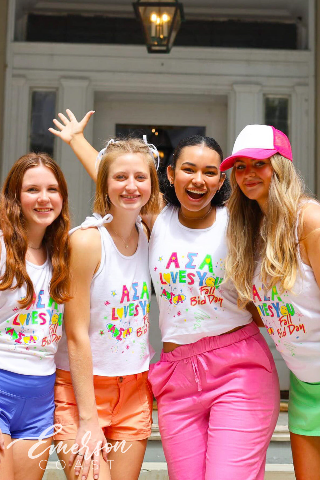 Alpha Sigma Alpha Flagler College Colorful Doodle Bid Day Tee