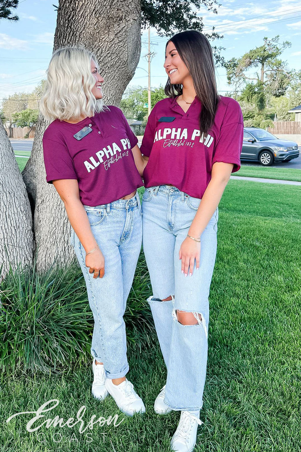 Alpha Phi Texas Tech University Maroon Recruitment Henley