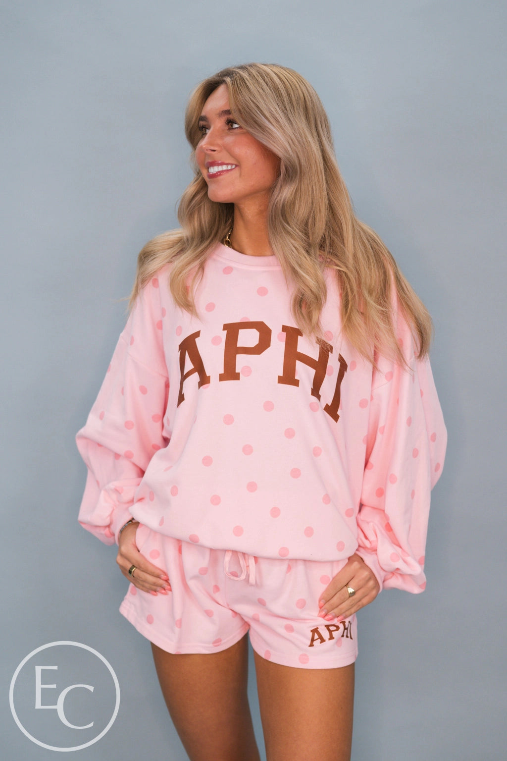 Alpha Phi Pink Polka Dot Set