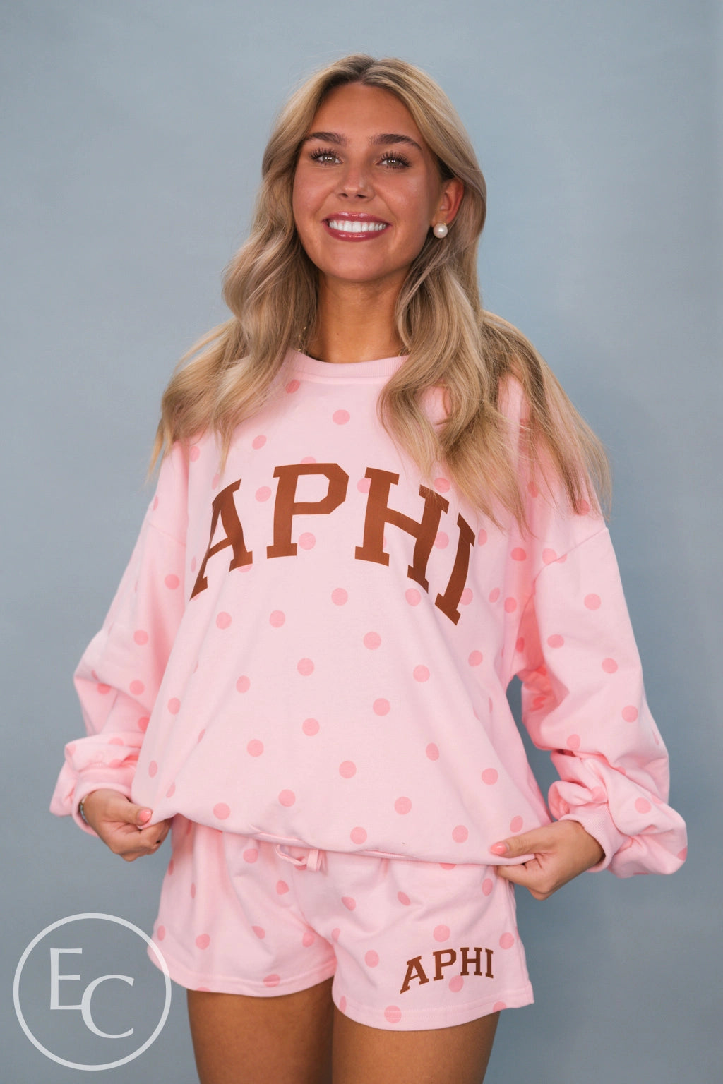 Alpha Phi Pink Polka Dot Set
