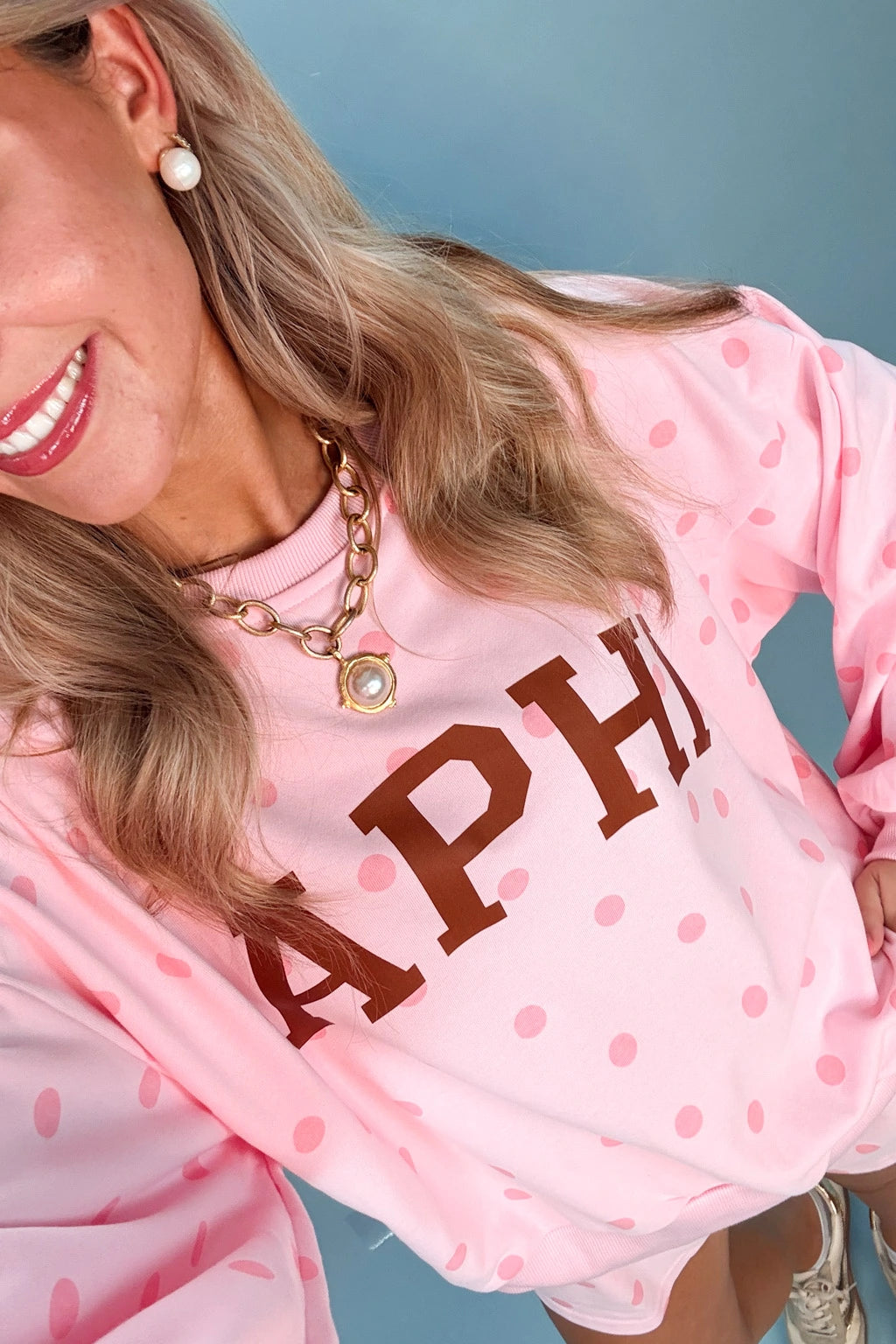 Alpha Phi Pink Polka Dot Set
