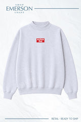 Alpha Phi Patch Ash Gray Campus Mockneck