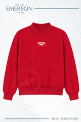 Alpha Phi Monochromatic Red Patch Mockneck