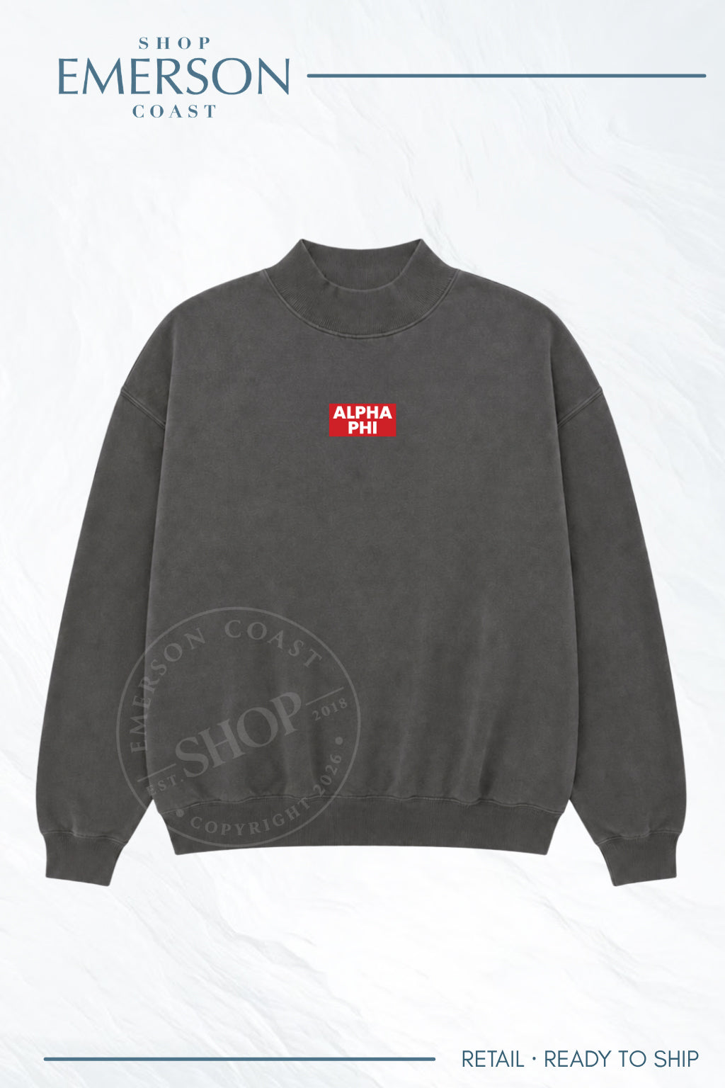 Alpha Phi Patch Smoke Mockneck