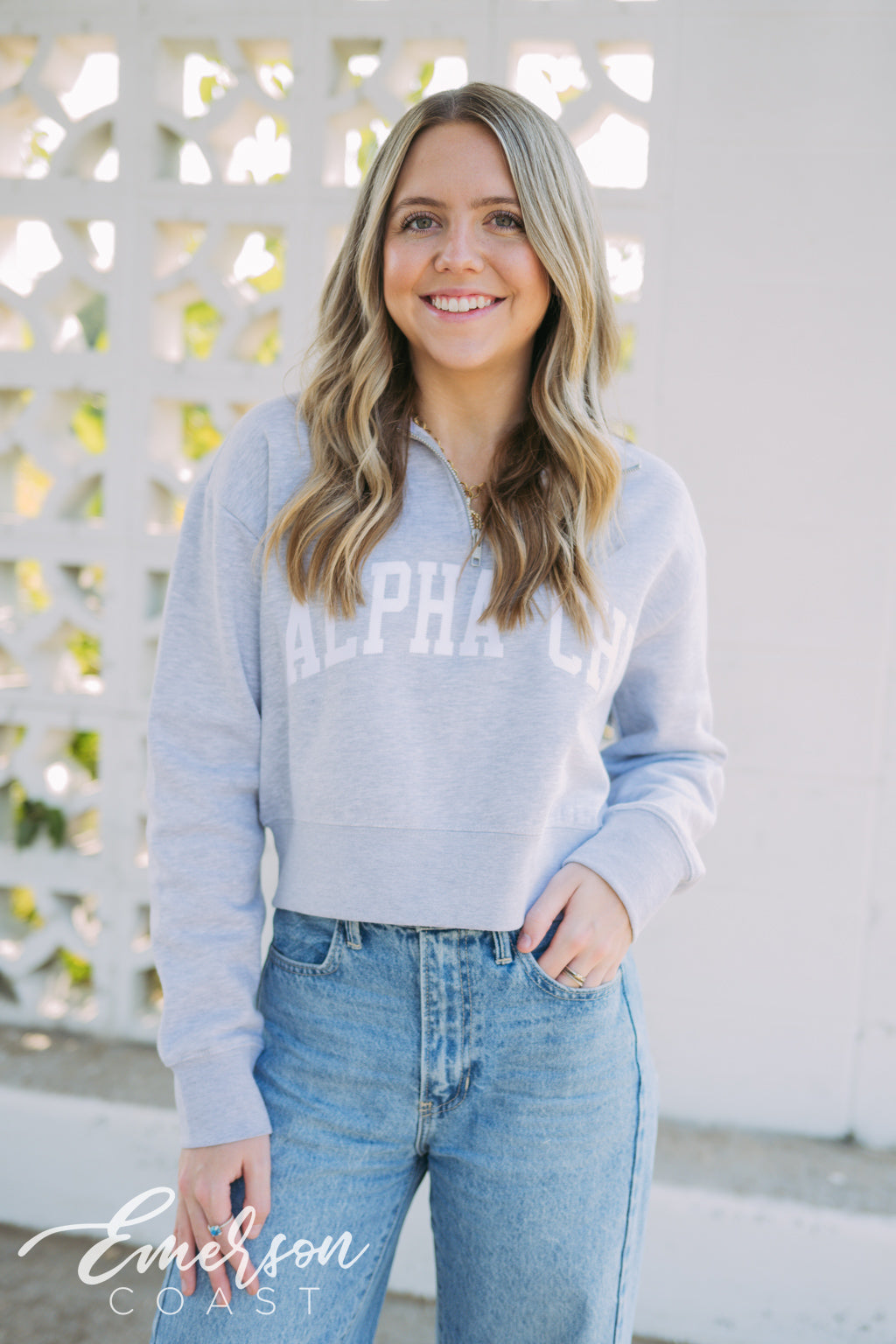 Alpha Chi Cropped Quarter Zip