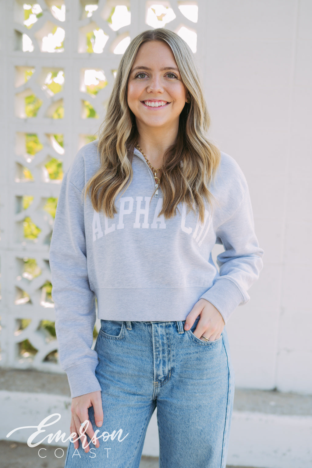 Alpha Chi Cropped Quarter Zip