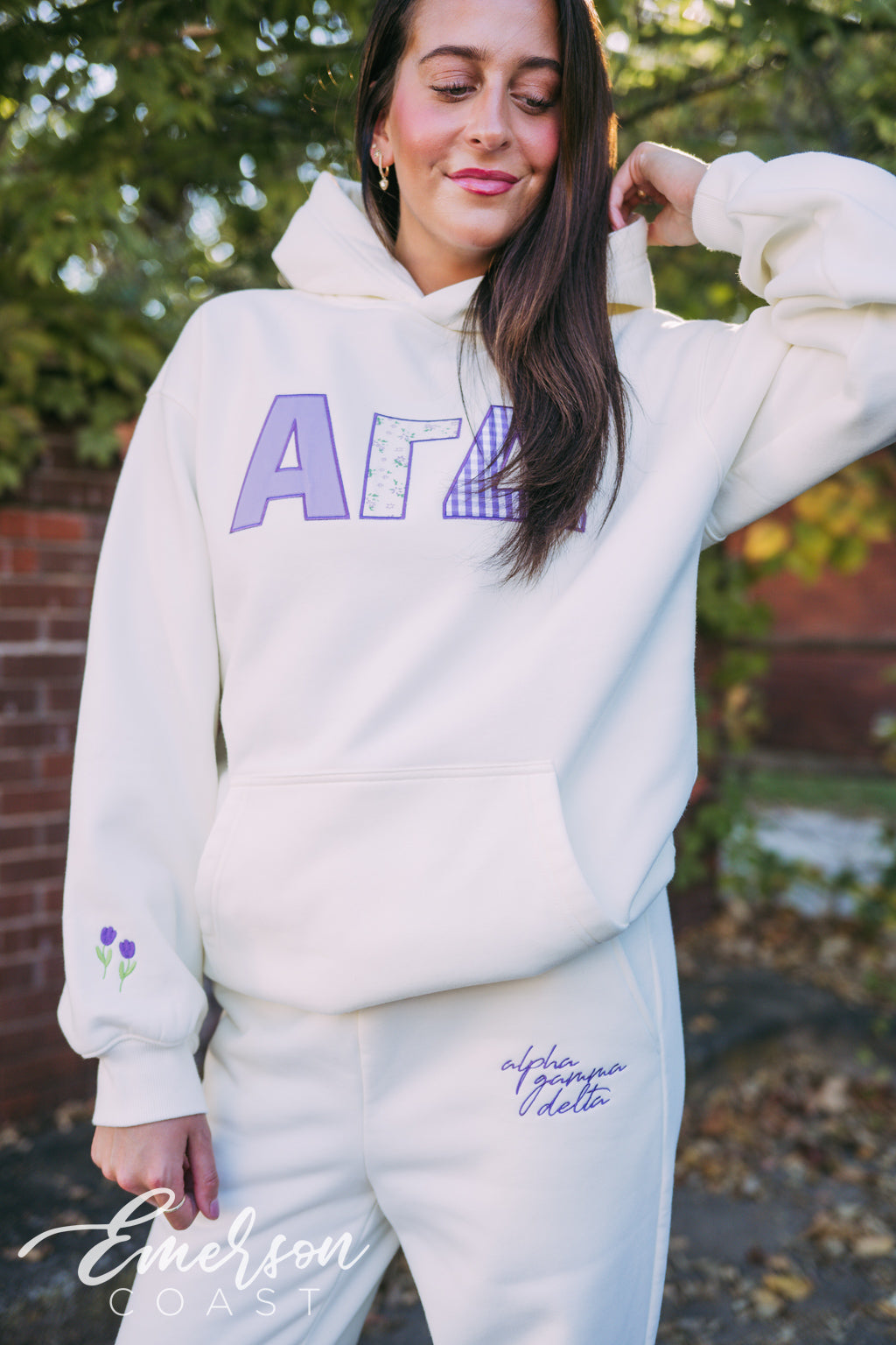 Alpha Gamma Delta Patchwork Hoodie Set