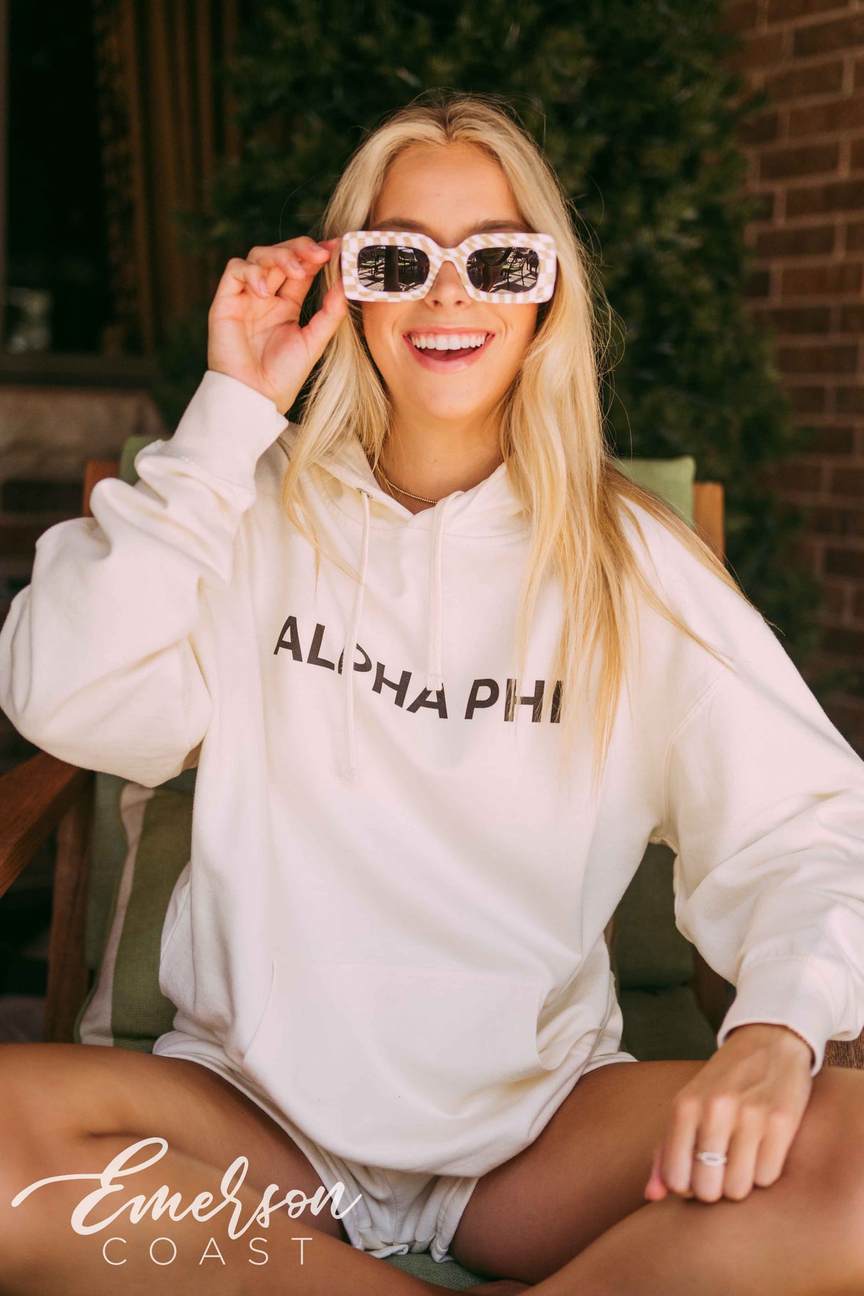 Alpha Phi Trippy Checkered Hoodie