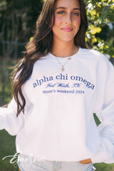 Alpha Chi Omega Embroidered Mom's Weekend Sweatshirt