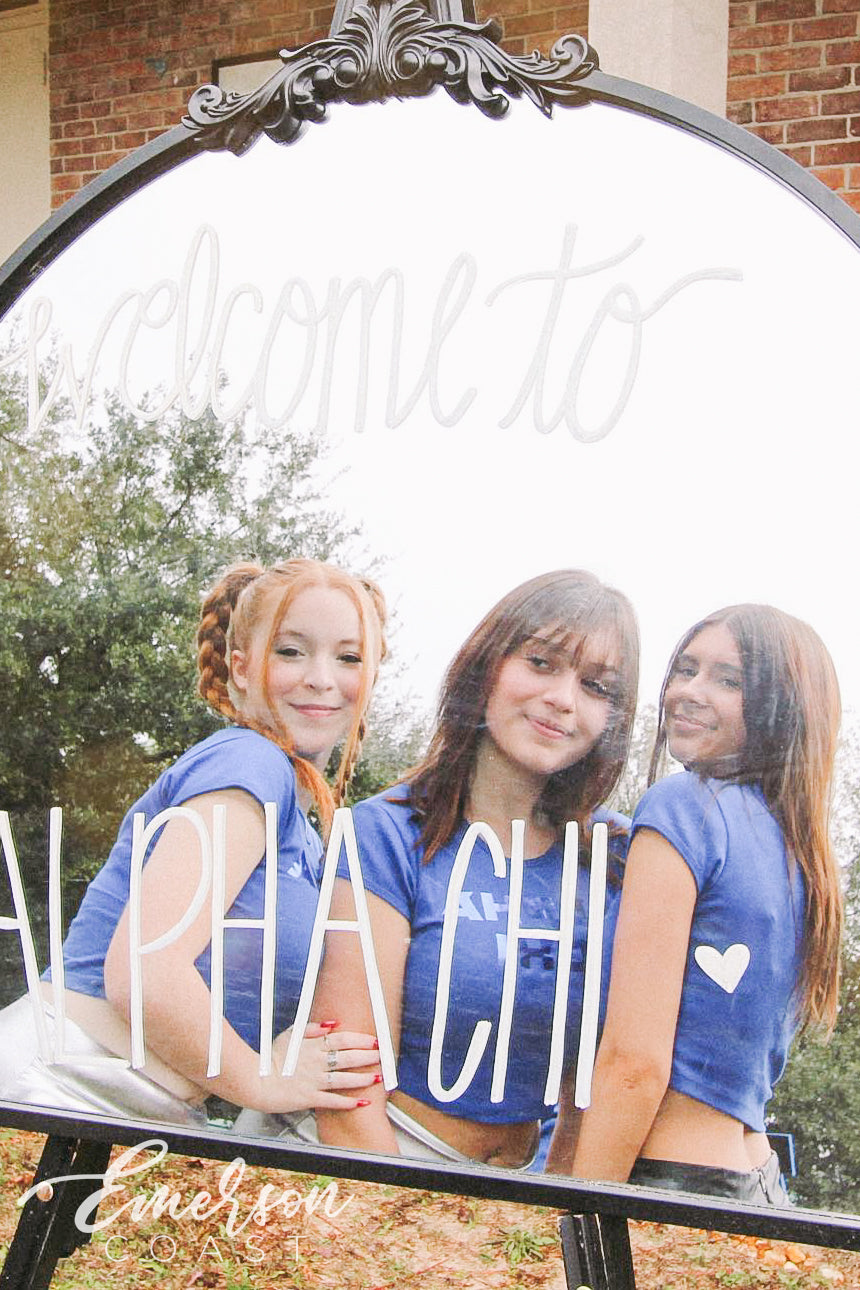 Alpha Chi Omega Futuristic Bid Day Baby Tee