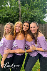 Alpha Chi Omega Love Shouldn't Hurt Lavender Slouchy Tee