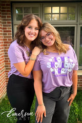 Alpha Chi Omega Love Shouldn't Hurt Lavender Slouchy Tee